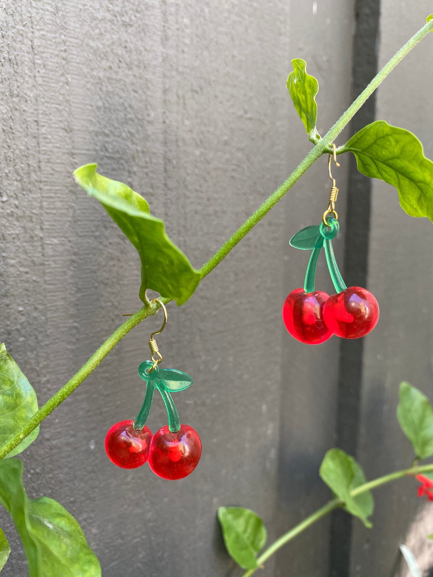 Funky Jazzy Retro Cherry Drop Earrings